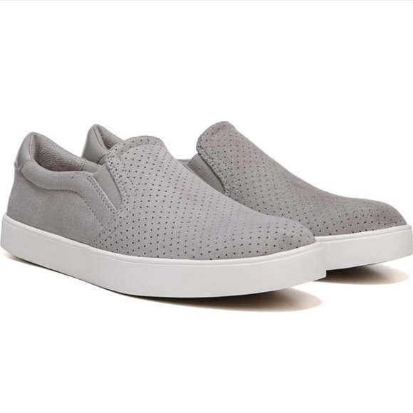 Women's Dr Scholl's Madison Suede Perforated Slip On Sneakers - Grey - Size 11 - Picture 1 of 13